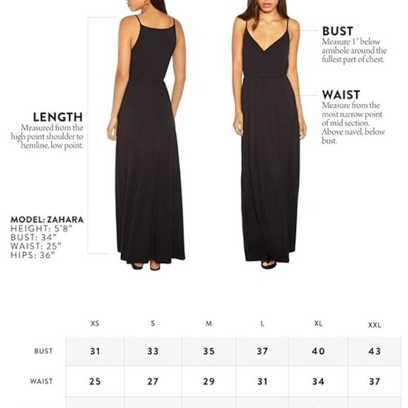 Rohb by Joyce Azria Long Black Maxi Faux Wrap Dress, Size XS - Picture 14 of 14